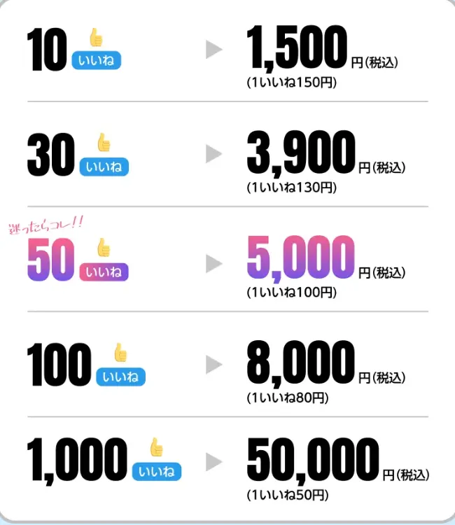 性癖マッチン　いいねの値段